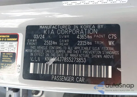 2025 Kia K5 Gt-Line from USA, damaged, VIN KNAG64J78S5273853